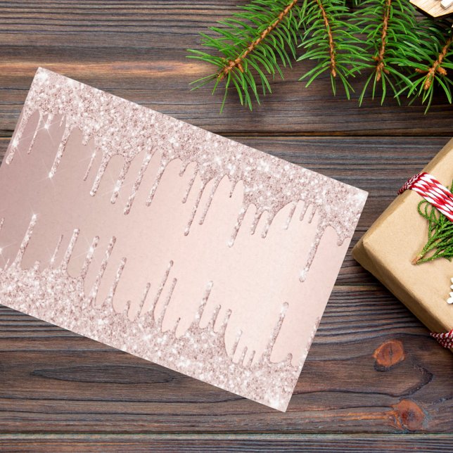 Rose Gold Glitzer Tropfen Pink Girl Luxus Seidenpapier (Von Creator hochgeladen)