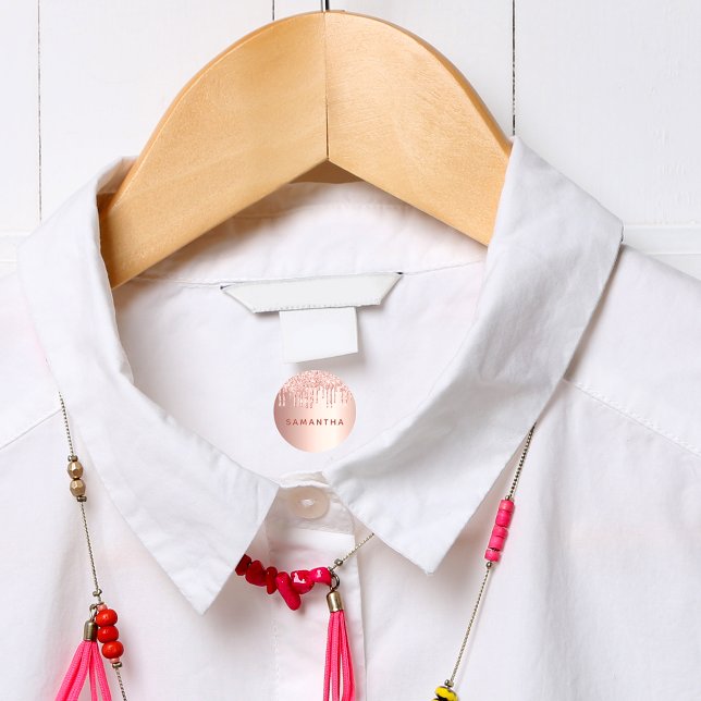 Rose Gold Glitzer Tropfen Rosa benutzerdefinierte  Etiketten (Von Creator hochgeladen)