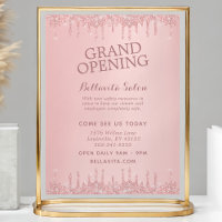 Rose Gold Glitzer Tropfen Salon Grand Opening
