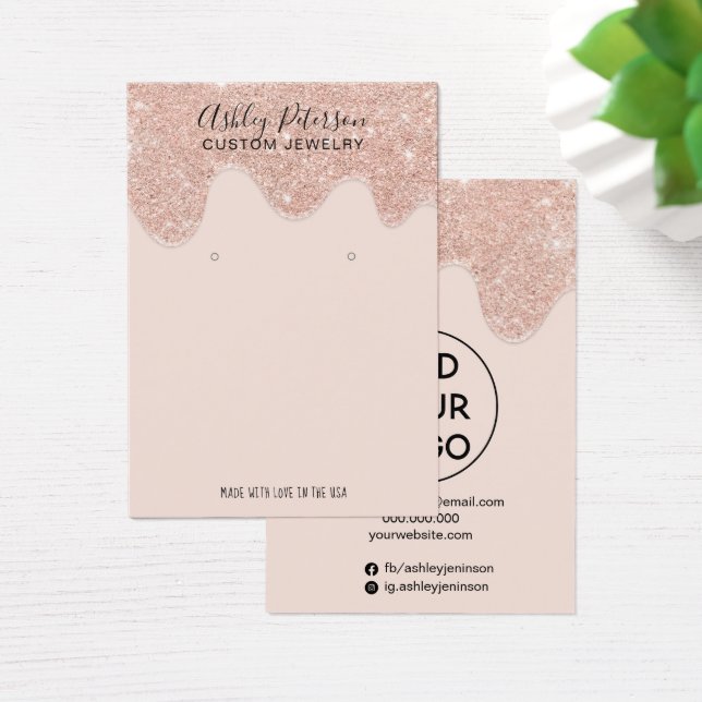 Rose Gold Glitzer Tropfen Schmuckohrringe anzeigen (Schreibtisch)