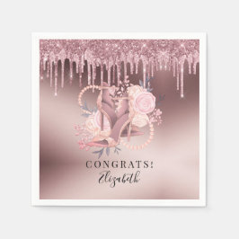 Rose Gold Glitzer Tropfen Überraschung Erlösen Serviette