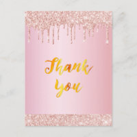Rose gold Glitzer Tropfen Vielen Dank