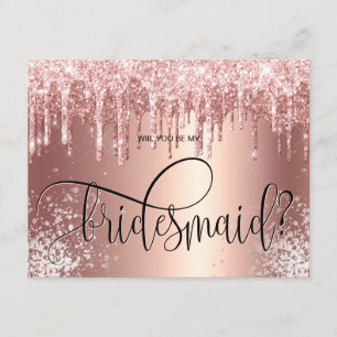 Rose Gold Glitzer Tropfen werden Sie meine Bridesa Einladung