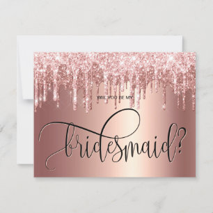 Rose Gold Glitzer Tropfen werden Sie meine Bridesa Einladung