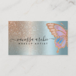 Rose Gold Glitzer Turquoise Forelle Regenbogen Sch Visitenkarte
