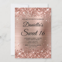 Rose Gold Glitzer und Foil Sweet 16