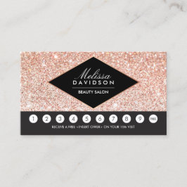 Rose Gold Glitzer und Glamour Salon Loyalität Kart Treuekarte