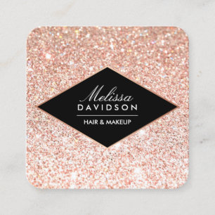 Rose Gold Glitzer und Glamour Schönheit Quadratische Visitenkarte