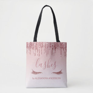 Rose Gold Glitzer und Sparkle Eyelash Extension Tasche