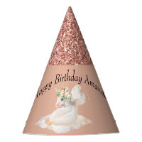 Rose Gold Glitzer Unicorn Pegasus Happy Geburtstag