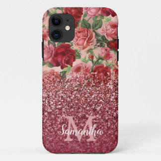 Rose Gold Glitzer Vintag Rosa Rosa Rosa Blüte Case-Mate iPhone Hülle