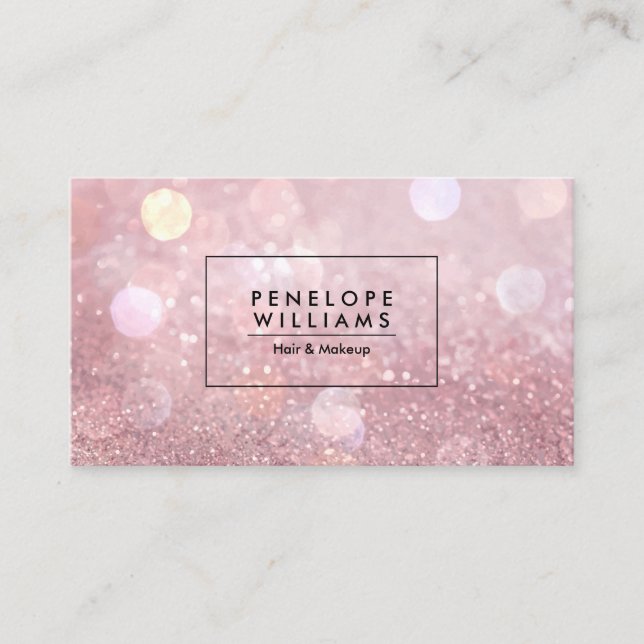 Rose Gold Glitzer Visitenkarte (Vorderseite)