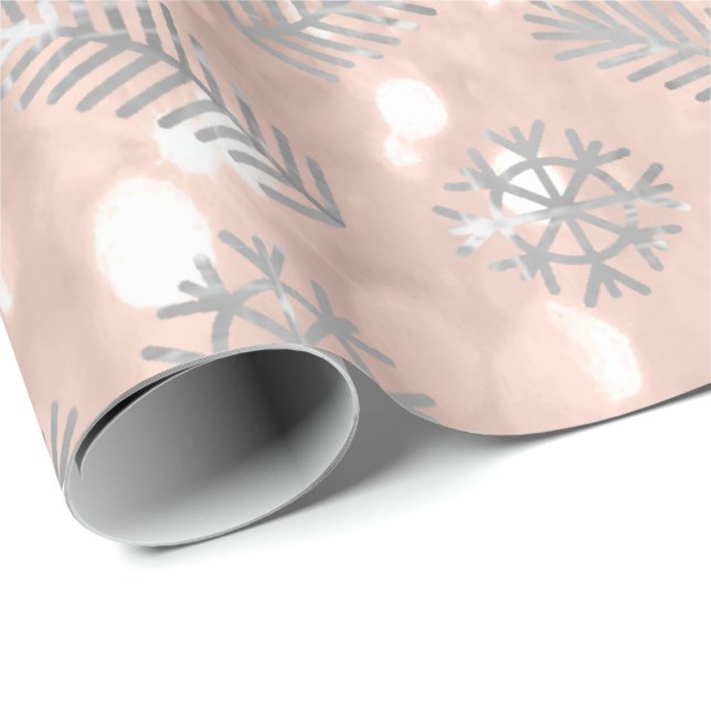 Rose Gold Glitzer Weihnachtsbaum Weihnachtsfeierta Geschenkpapier (Rolleneckpunkt)