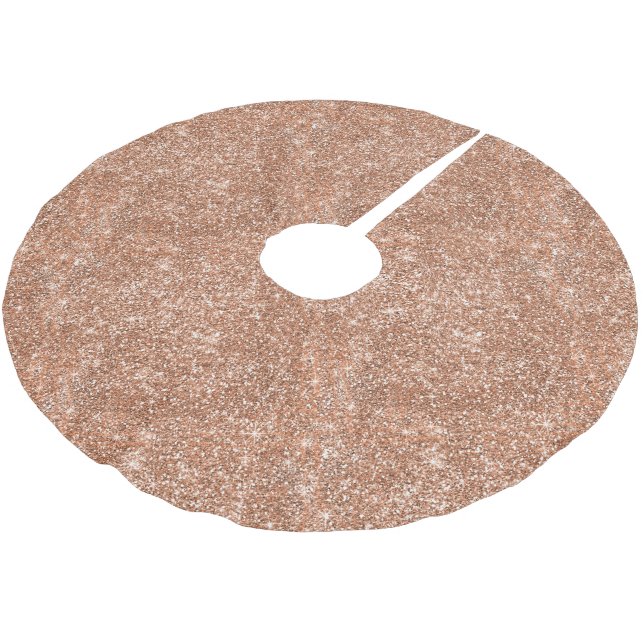 Rose Gold Glitzer Weihnachtsbaumrock Polyester Weihnachtsbaumdecke (Schrägansicht)
