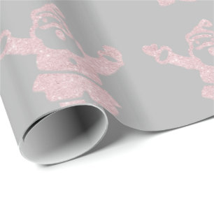 Rose Gold Glitzer Weihnachtsmann Weihnachten Muste Geschenkpapier