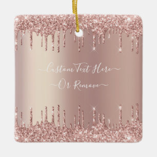 Rose Gold Glitzer Weihnachtsschmuck Custom Text