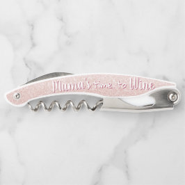 Rose Gold Glitzer Weinkultur und Erde Mama Zitat Kellnermesser