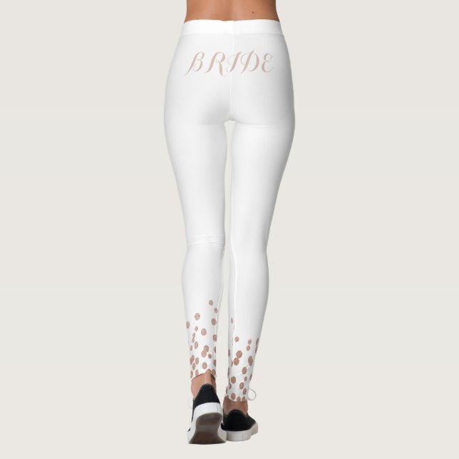 Rose Gold Glitzer White Leggings (Rückseite)