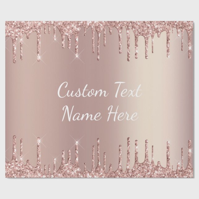 Rose Gold Glitzer Wrapping Paper mit benutzerdefin Geschenkpapier (Flach)