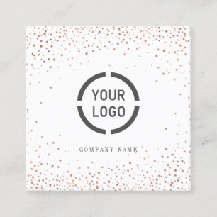 Rose Gold Glitzer Zollfirmenlogo beruflich Quadratische Visitenkarte