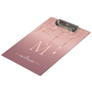 Rose Gold Glitzer Zwischenablage für benutzerdefin Klemmbrett
