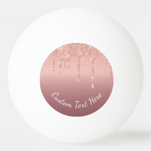 Rose Gold Glitzernder Ping Pong Ball Personalisier Tischtennisball