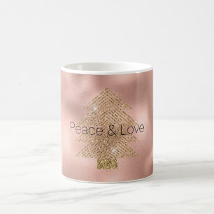 Rose Gold Glitzy Glitter Christmas Tree Kaffeetasse