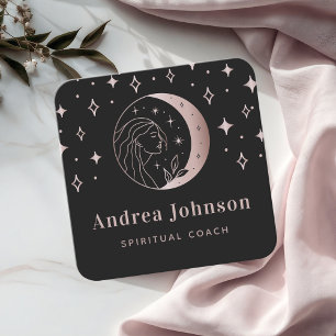 Rose Gold Goddess & Mystic Moon Celestie Energy Quadratische Visitenkarte