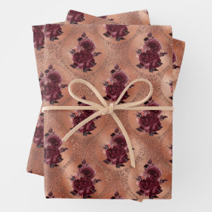 Rose Gold Gothic Halloween Geschenkpapier Set