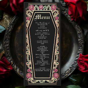 Rose Gold Gothique Café Rose Black Mariage Menu