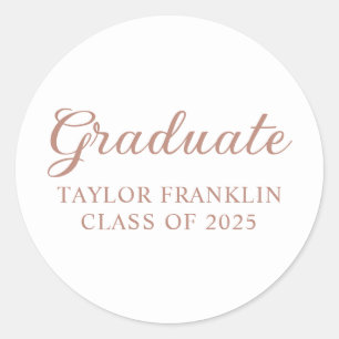 Rose Gold Graduate Runder Aufkleber