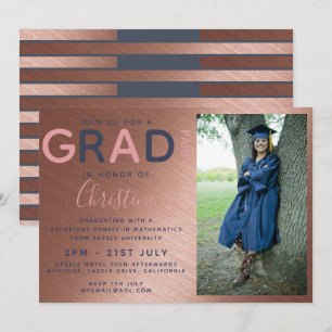 Rose Gold GRADUY PHOTO invitation Marine