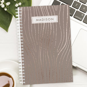 Rose Gold Grain de Bois Abstrait Luxe Glam