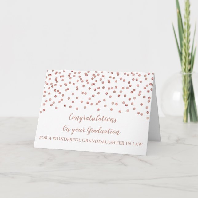 Rose Gold Grandtochter im Abschluss für Recht Karte (Vorderseite)