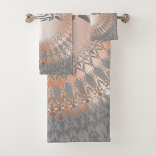 Rose Gold Gray Dolphin Mandala Küste Badhandtuch Set