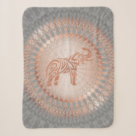 Rose Gold Gray Elephant Mandala Sherpadecke