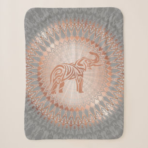 Rose Gold Gray Elephant Mandala Sherpadecke