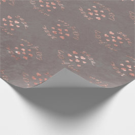 Rose Gold Gray Hearts Wrapping Paper Geschenkwrap Geschenkpapier