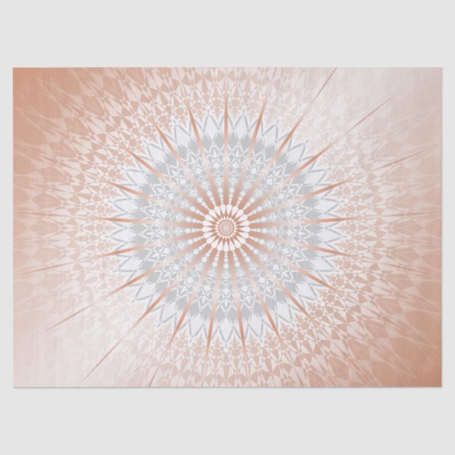 Rose Gold Gray Mandala Seidenpapier (Vorderseite)