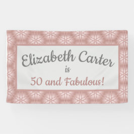 Rose Gold Gray & Pink 50 und fabelhafter Geburtsta Banner