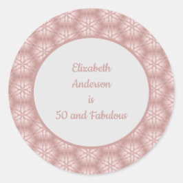 Rose Gold Gray & Pink 50 und fabelhafter Geburtsta Runder Aufkleber