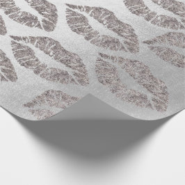 Rose Gold Gray Silver Graphite Glitzer Grungy Geschenkpapier