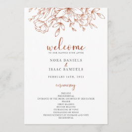 Rose Gold Green Wedding Zeremonie Programm