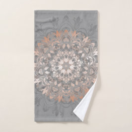 Rose Gold Grey Floral Mandala