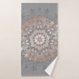 Rose Gold Grey Floral Mandala