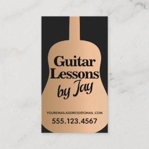Rose Gold Guitare Carte de visite enseignant