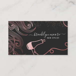 Rose Gold Haar Logo Hairstylist   Elegant Visitenkarte