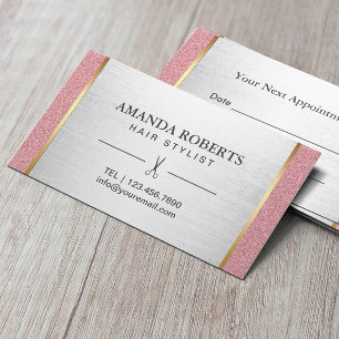 Rose Gold Haar Stylist Moderner Silberner Termin