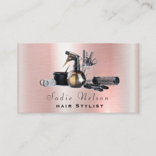 Rose Gold Haar Stylisten Salon Tools Beauty Visitenkarte