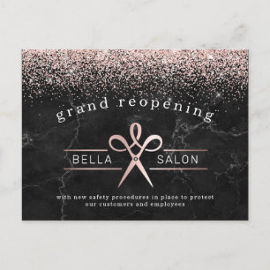 Rose Gold Hair Salon Wiedereröffnung Covid-Sicherh Postkarte